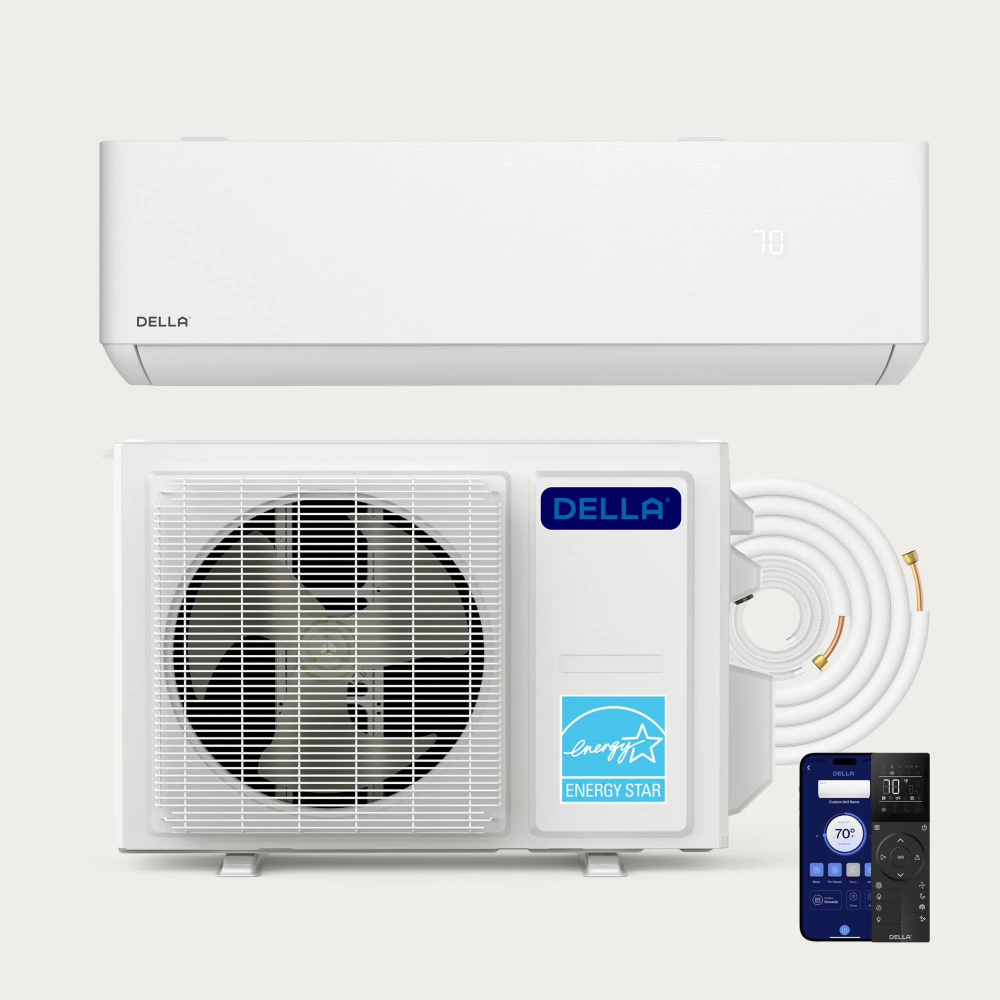DELLA Optima CloudAir Series 9000 BTU 23 SEER2 Ultra Heat Mini Split AC