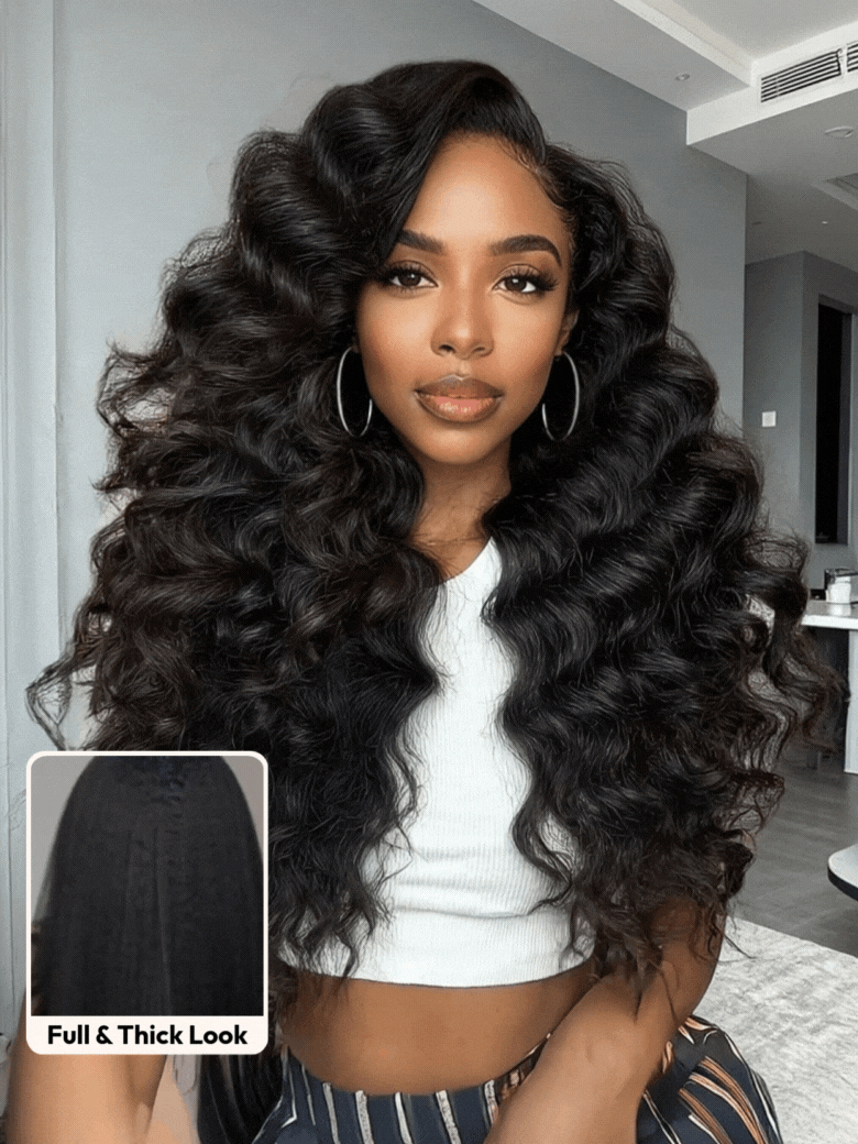 UNice 13x4 HD Real Scalp? Wig Invisible Lace Frontal Black Kinky Straight Wig With Invisi Drawstring