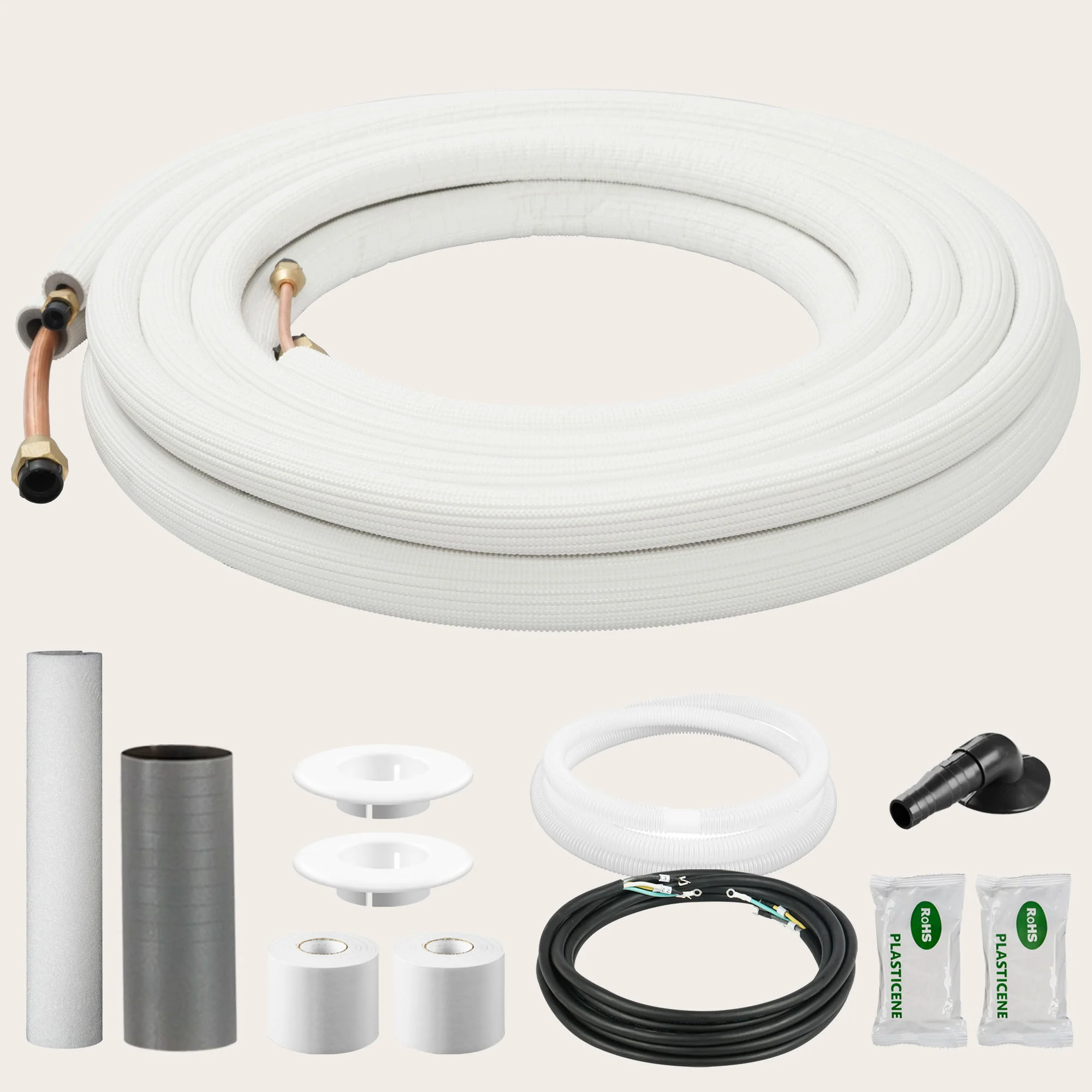 DELLA Vita Series 9000 BTU 21 SEER2 Mini Split AC Line Set with Installation Kit - 10FT Line Set（not available）