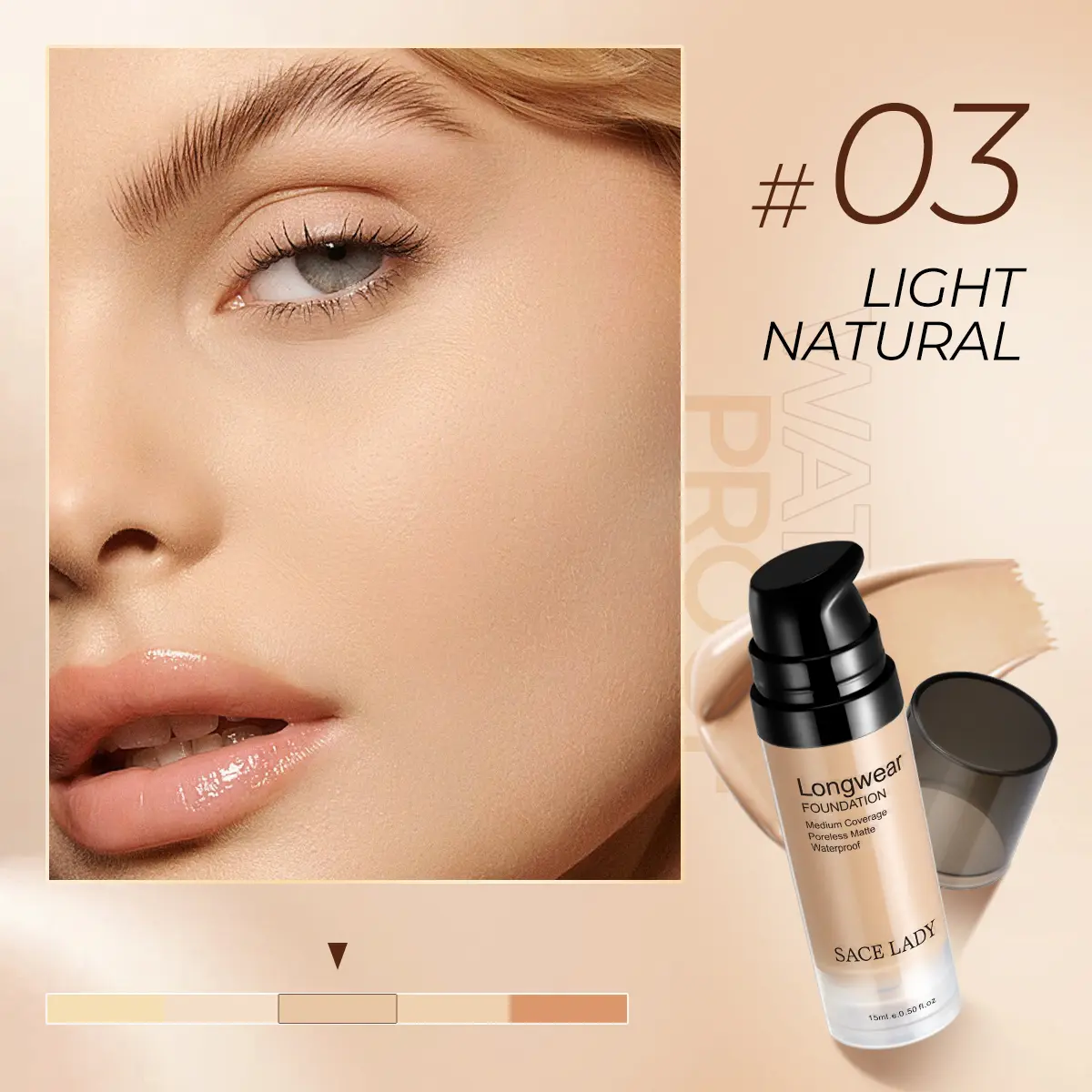 MATTE WATERPROOF LIQUID FOUNDATION - Light Natural