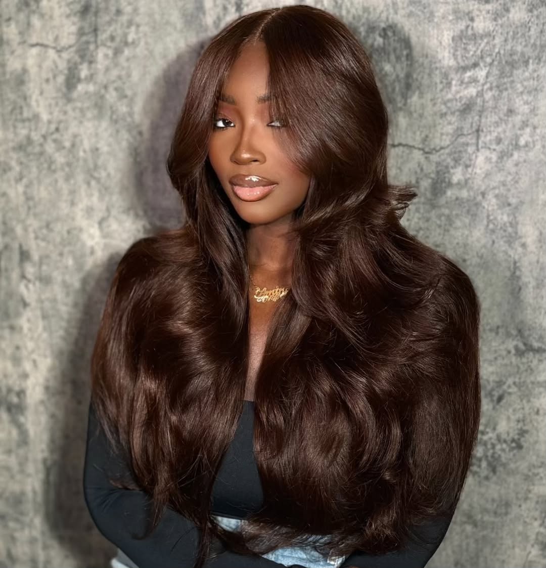 Full 300% Density Layered Cut Dark Brown Body Wave Wear Go Wig 6x4 Lace Front Glueless Colored Wig Brand Day Flash Sale