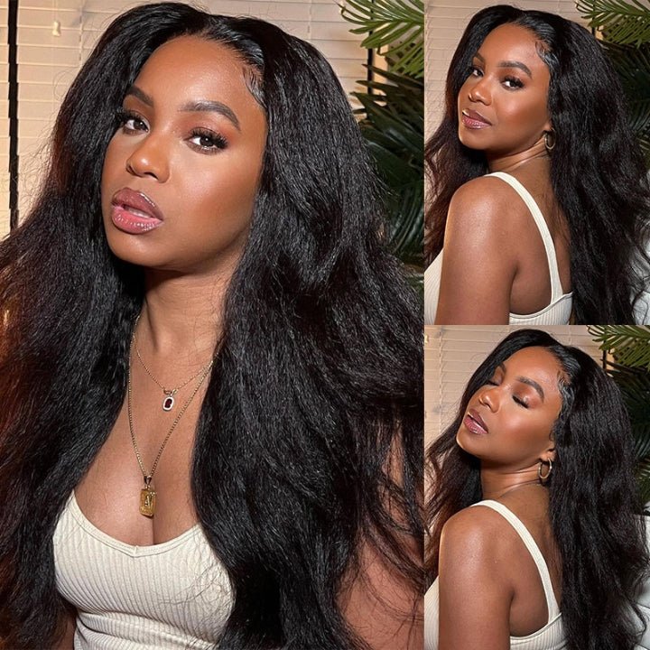 Kinky Straight Hair Wig 360 Transparent Lace Front Wig Human Hair Wigs For Women Full End Glueless Brazilian Hair-GeetaHair